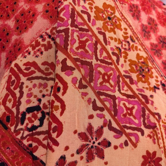 FREE PEOPLE Sz XS Lennon Dress Ruffle Neck Maxi Length Bohemian Patterned NEW - Picture 14 of 15